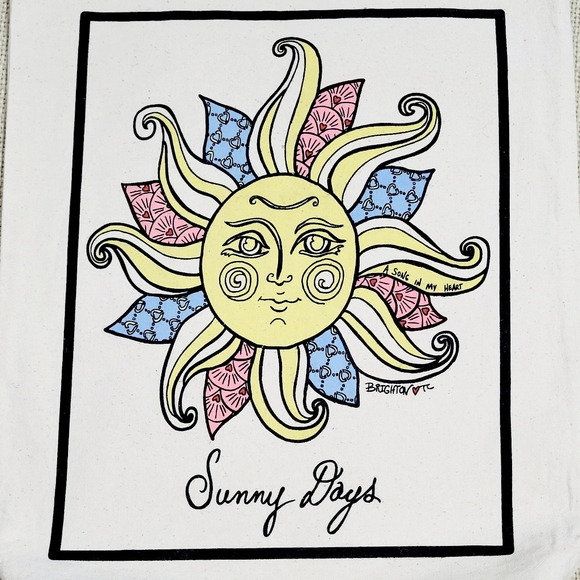 Vintage Brighton Sunny Days Canvas Shoe Dust Tote - Picture 2 of 4